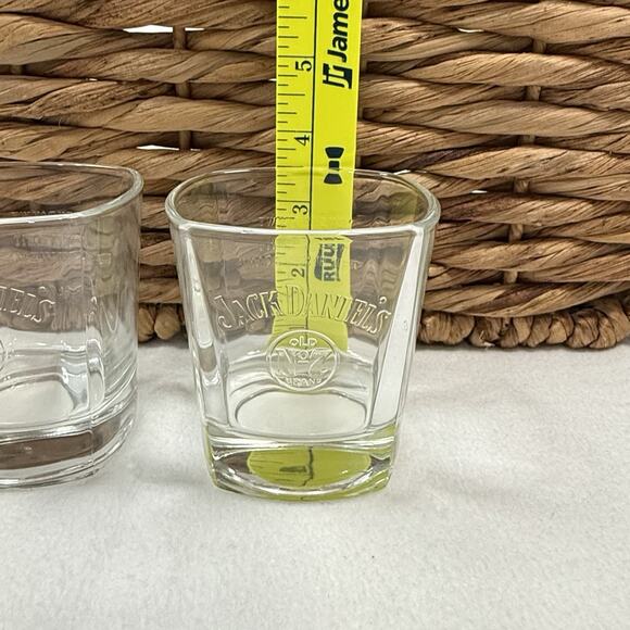 Set Of 4 VTG JACK DANIELS Clear‎ Embossed OLD NO. 7 Square Rocks Glasses 3.5"H - Picture 4 of 4